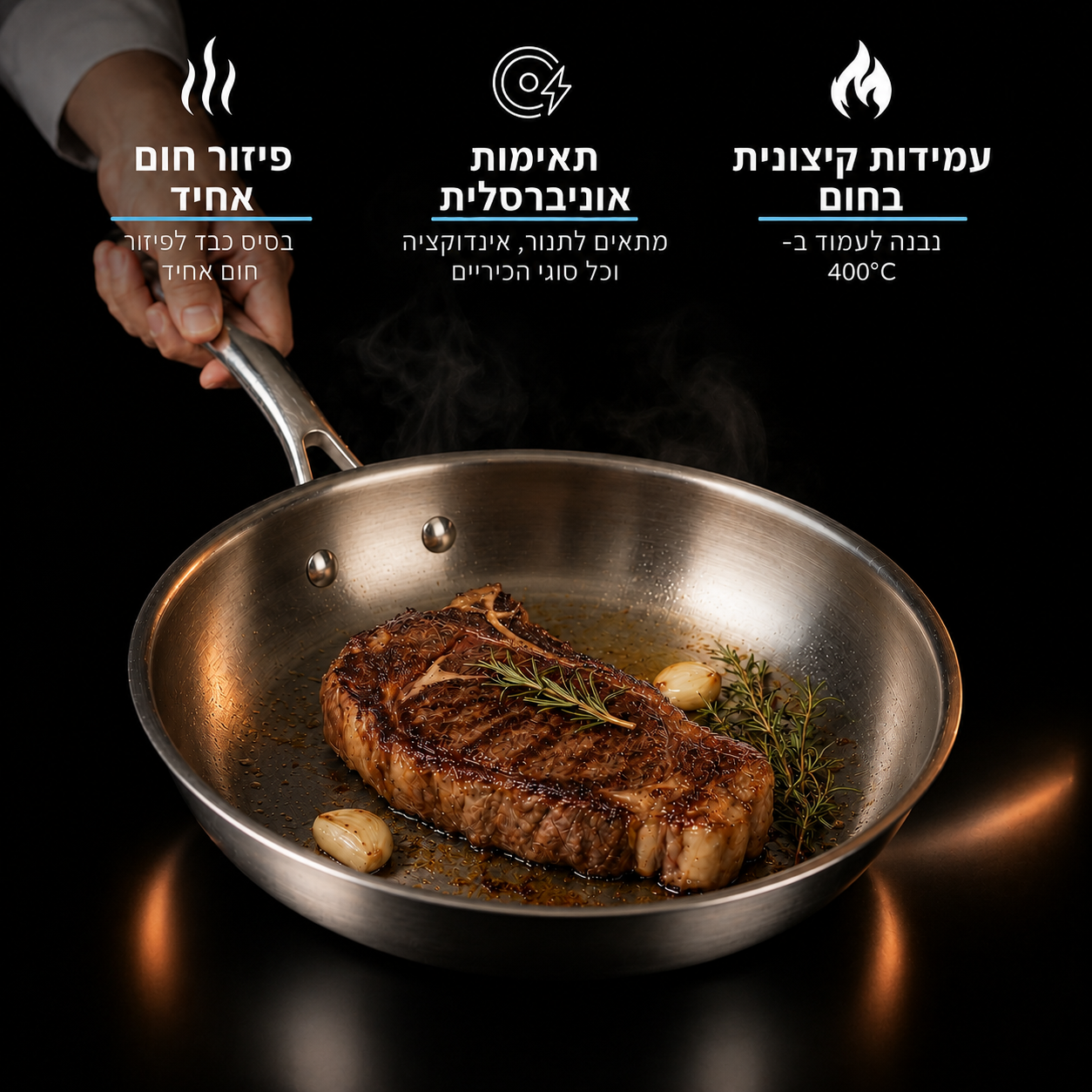 מחבת נירוסטה איטלקית