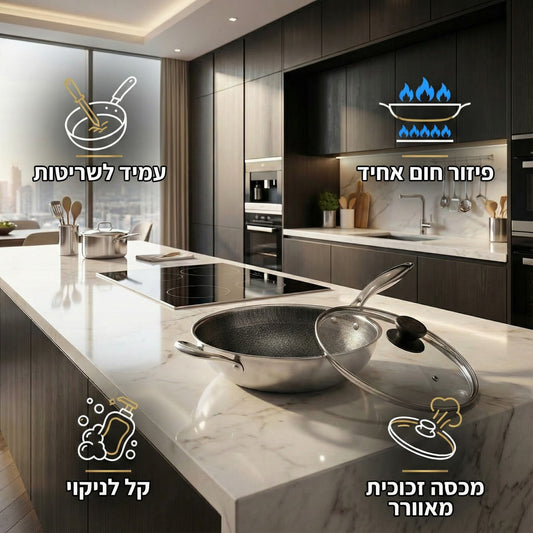 מחבת ווק נירוסטה היברידי